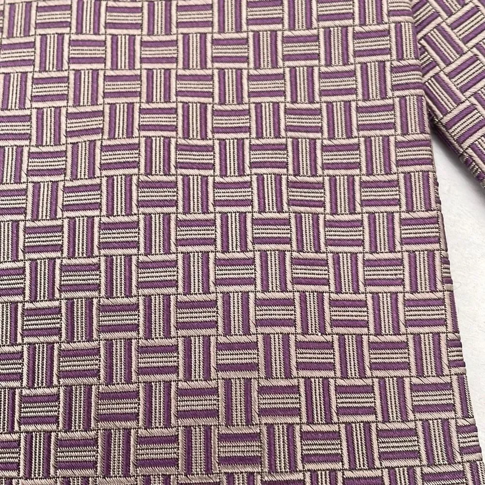 Brooks Brothers Ties For Mens Wide Violet Gray Geometric‎ Wide Golden Fleece USA
